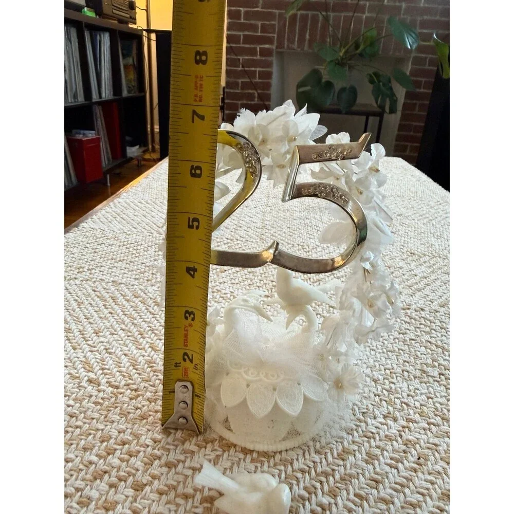 Vintage 25th anniversary cake topper